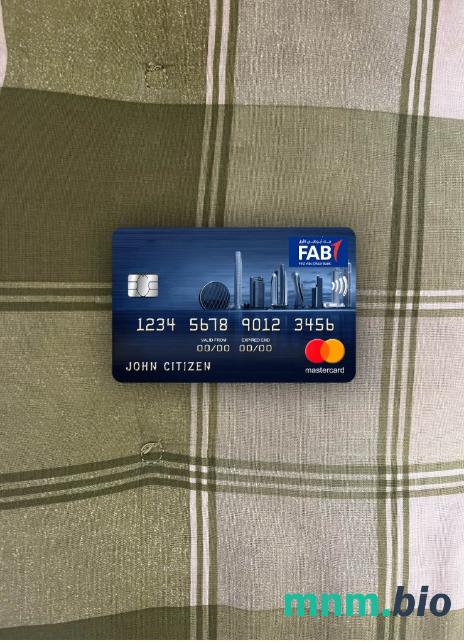 UAE First Abu Dhabi bank wygląd zdjęcia mastercard skan PSD + zdjęcie